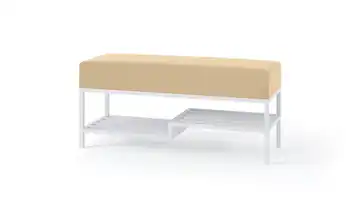 Polsterbank Mello 80 cm Hellbeige, Weiß Weiß