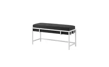 Polsterbank Lamo 80 cm Schwarz, Weiß Weiß