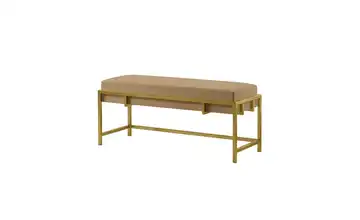 Polsterbank Lamo 80 cm Beige, Goldfarben Goldfarben