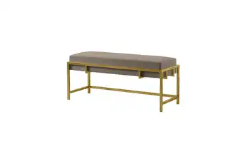 Polsterbank Lamo 80 cm Grau, Goldfarben Goldfarben