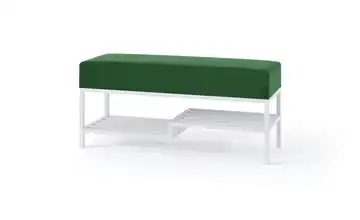 Polsterbank Mello 80 cm Grün, Weiß Weiß