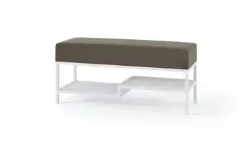 Polsterbank Mello 80 cm Dunkelgrau, Weiß Weiß