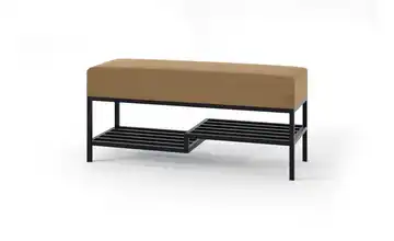 Polsterbank Mello 100 cm Dunkelbeige, Schwarz Schwarz