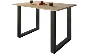 Esstisch Gestell: schwarz 140 cm Eiche Sonoma (Nachbildung), Schwarz 80x140