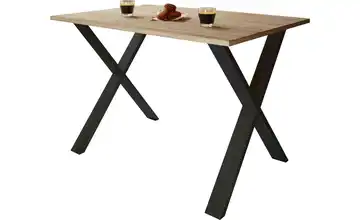 Esstisch Gestell: schwarz 140 cm Eiche Sonoma (Nachbildung), Schwarz 50x140