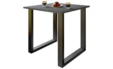 Esstisch Gestell: schwarz 80 cm Anthrazit, Schwarz 50x80