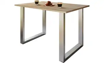Esstisch Gestell: silberfarben 140 cm Eiche Sonoma (Nachbildung), silberfarben 50x140