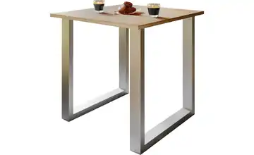 Esstisch Gestell: silberfarben 80 cm Eiche Sonoma (Nachbildung), silberfarben 80x80