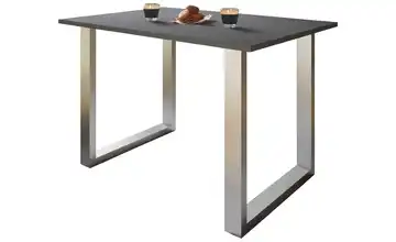 Esstisch Gestell: silberfarben 110 cm Anthrazit, silberfarben 80x110