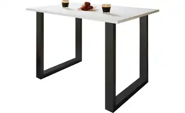 Esstisch Gestell: schwarz 110 cm Weiß, Schwarz 80x110