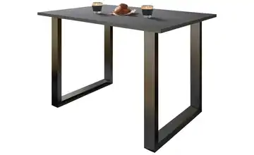 Esstisch Gestell: schwarz 140 cm Anthrazit, Schwarz 50x140