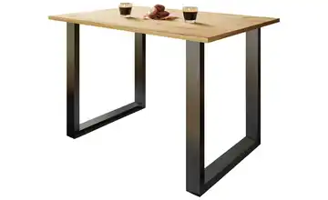 Esstisch Xona Eiche Bianco (Nachbildung), Schwarz 80x140