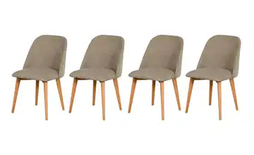 Esszimmerstuhl 4er-Set holzfarben, Taupe