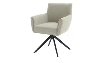 Esszimmerstuhl Nelson Creme Schwarz Flachgewebe 45 cm