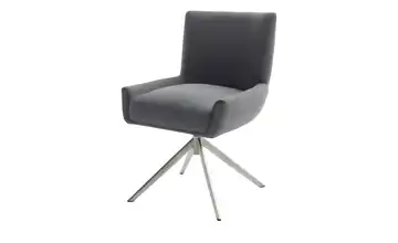 Esszimmerstuhl Nelson Anthrazit edelstahlfarben Flachgewebe 45 cm