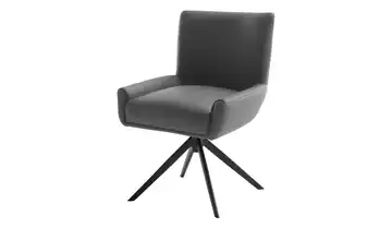 Esszimmerstuhl Nelson Anthrazit Schwarz Leder 45 cm