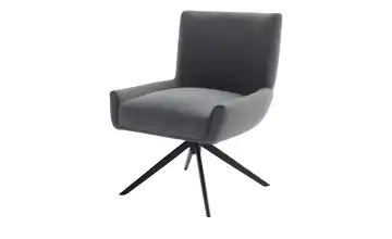 Esszimmerstuhl XL Nelson Anthrazit Flachgewebe Schwarz Drehfunktion 50 cm