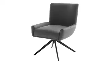 Esszimmerstuhl Nelson Anthrazit Schwarz Leder 50 cm