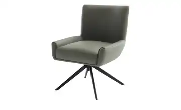 Esszimmerstuhl Nelson Olivgrün Schwarz Leder 50 cm