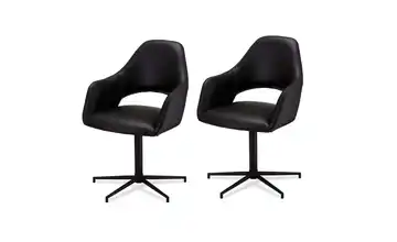 Furnhouse Esszimmerstuhl 2er-Set Luna Schwarz