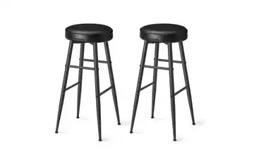 Barhocker 2er-Set 51,6 cm 76,2 cm 51,6 cm Schwarz