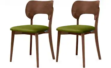 KONSIMO Holzstuhl 2er-Set Olivgrün, Braun