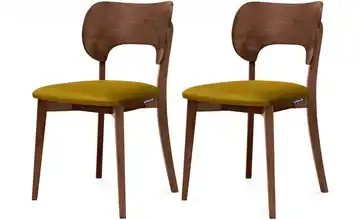 KONSIMO Holzstuhl 2er-Set Gelb, Braun