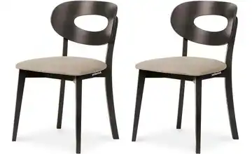 KONSIMO Polsterstuhl 2er-Set Beige, Wenge