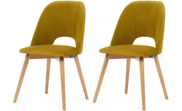KONSIMO Polsterstuhl 2er-Set Gelb, Eiche