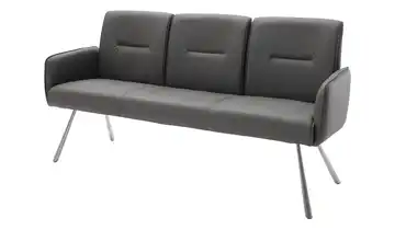 Sitzbank Delane Anthrazit Mikrofaser edelstahlfarben, gebürstet