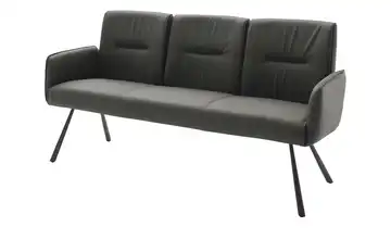 Sitzbank Delane Anthrazit Leder Schwarz, matt