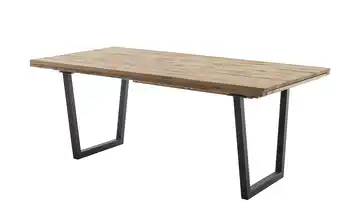 Woodford Esstisch Novis Anthrazit, lackiert Kufen (trapezförmig) Wildeiche Schweizer Tischkante 200 cm