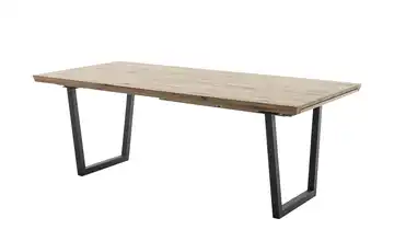 Woodford Esstisch Novis Anthrazit, lackiert Kufen (trapezförmig) Eiche bianco Schweizer Tischkante 180 cm