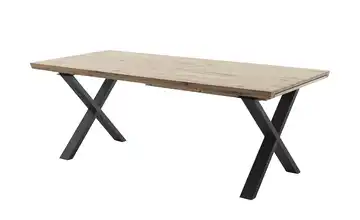 Woodford Esstisch Novis Anthrazit, lackiert Kufen (X-förmig) Eiche bianco Schweizer Tischkante 220 cm