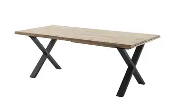 Woodford Esstisch Novis Anthrazit, lackiert Kufen (X-förmig) Eiche bianco schräge Tischkante 180 cm