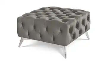 S-STYLE Hocker Wilhelm Grau verchromt