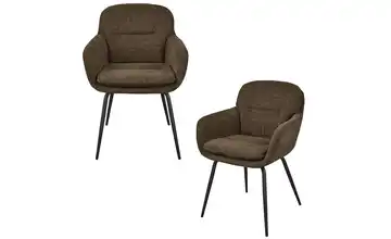 WOOOD Esszimmerstuhl 2er-Set Braun