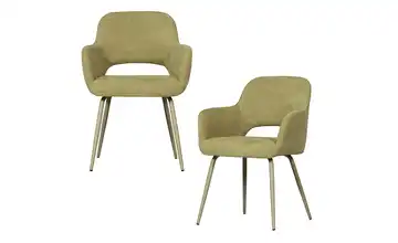 WOOOD Esszimmerstuhl - 2er Set Grün