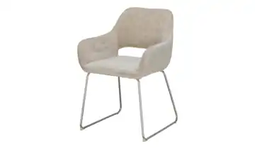 Kufenstuhl chromfarbig Till verchromt, Beige