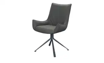 uno Stuhl Leder Gioletta Grau