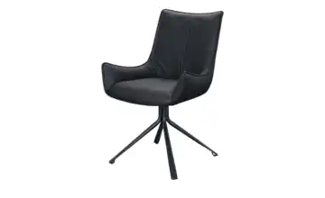 uno Stuhl Leder Gioletta Schwarz