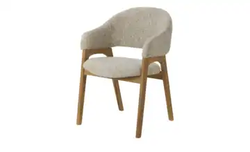 smart Armlehnstuhl mit Eiche Massivholzgestell Erik Beige