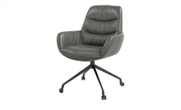 Höffner Selection Armlehnenstuhl dreh-/rollbar Siri 88,5 cm 49,5 cm Rollen 61 cm Grau