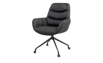 Höffner Selection Armlehnenstuhl dreh-/rollbar Siri 88,5 cm 49,5 cm Rollen 61 cm Schwarz