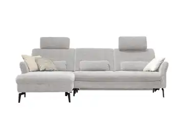 meinSofa Ecksofa Cord DANTE Silbergrau links Erweiterte Funktion