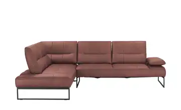 himolla Ecksofa 9360 Grundfunktion links Dunkelrosa