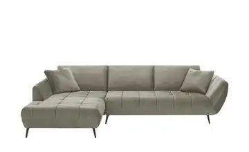 bobb Ecksofa mit Sitztiefenverstellung Carly Mikrofaser Taupe links