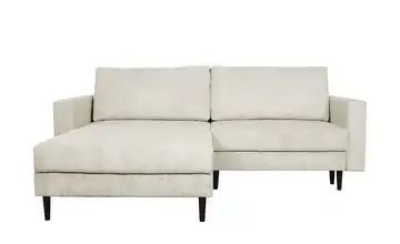 uno Ecksofa trendiger Cordstoff Livorno Creme ohne links