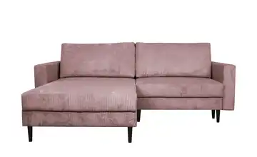 uno Ecksofa trendiger Cordstoff Livorno Rosa ohne links