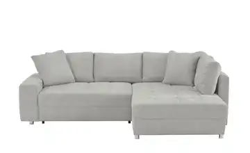 bobb Ecksofa Arissa de Luxe rechts Flachgewebe Grau